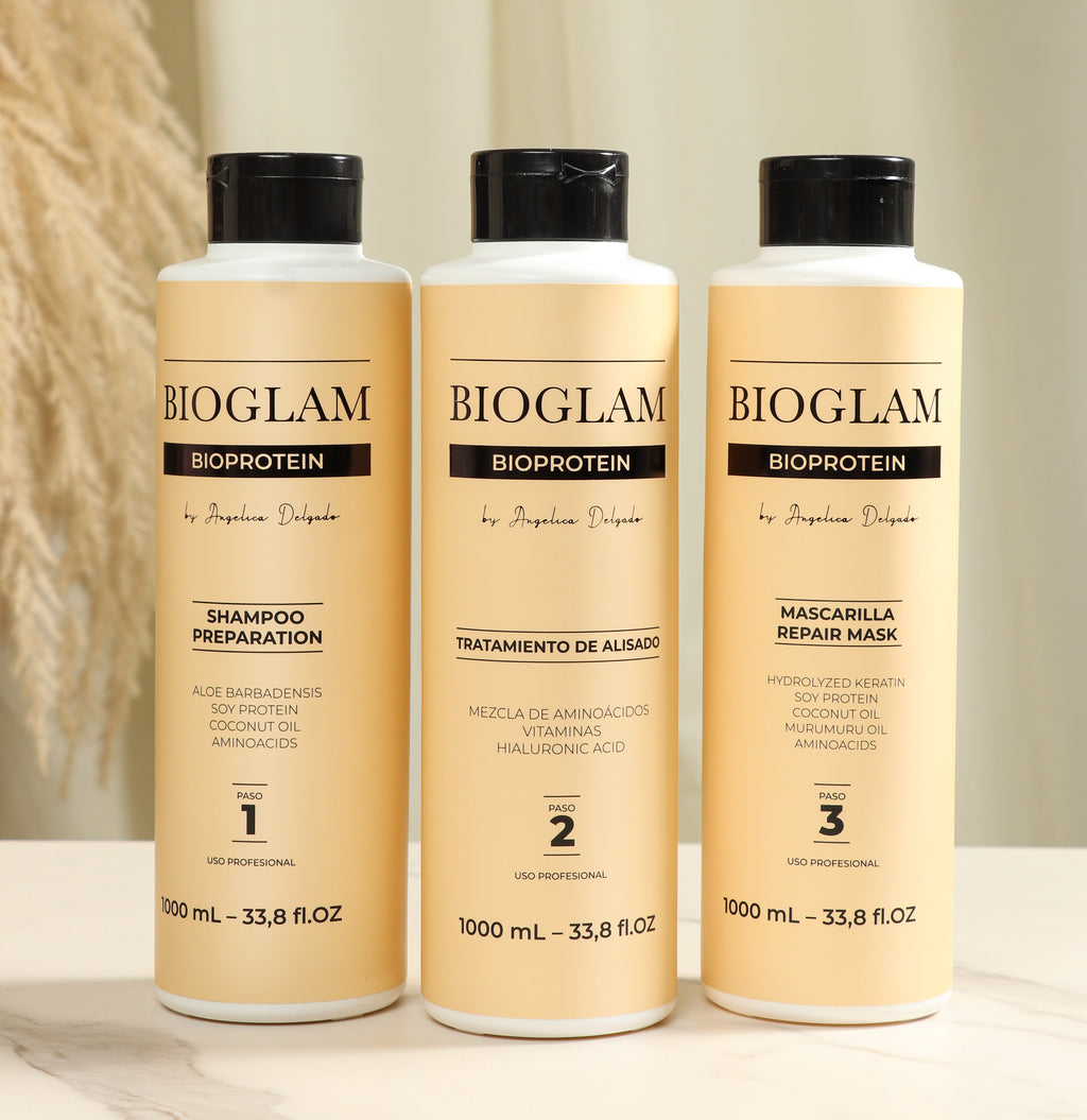 KIT BIOGLAM BIOPROTEIN PASO 1-2-3 1.000 ml alisado organico